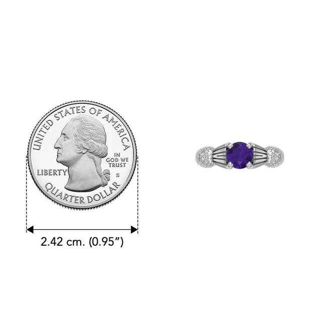 Thistle Silver Ring with Gemstone TR1653