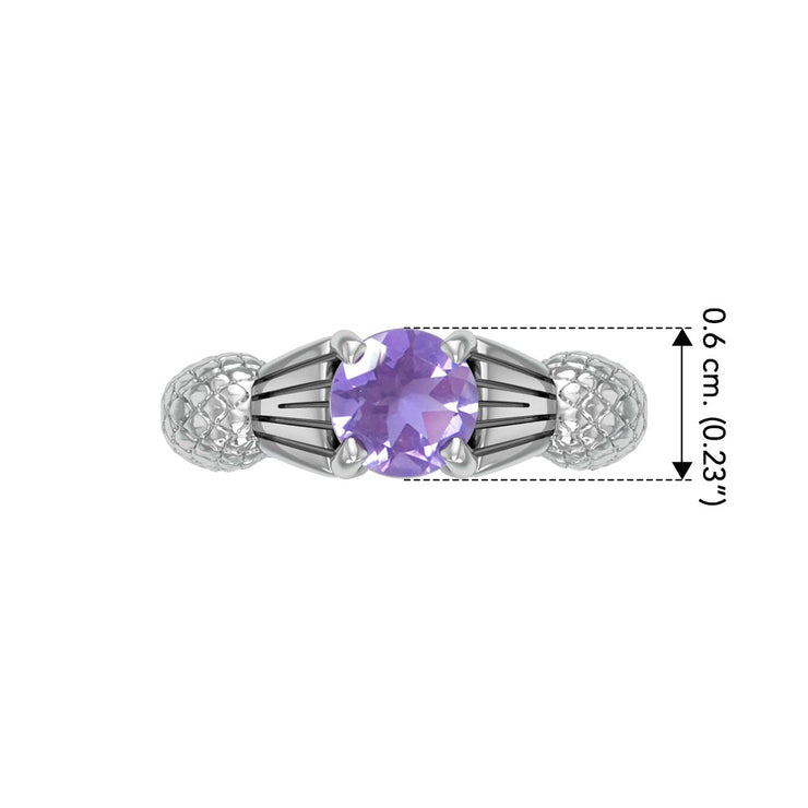 Thistle Silver Ring with Gemstone TR1653