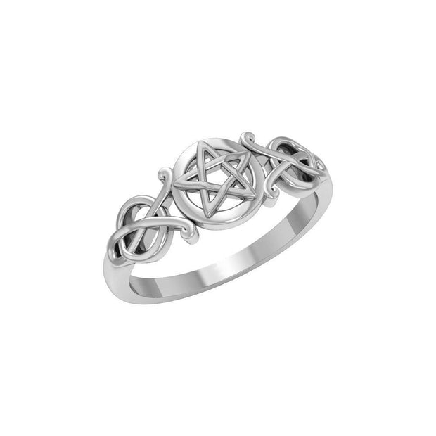 Pentagram Pentacle Silver Ring TR1745 - Wholesale Jewelry