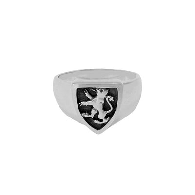 Silver Lion Signet Ring TR1819 - Wholesale Jewelry