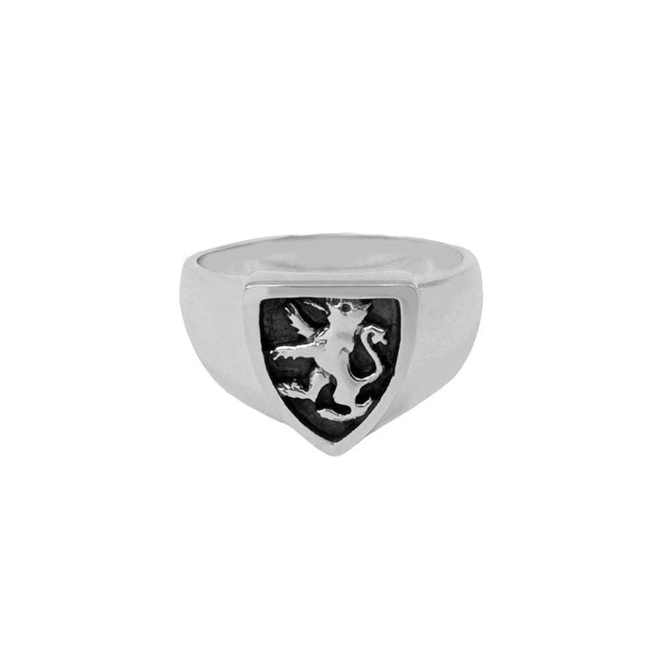 Silver Lion Signet Ring TR1819 - Wholesale Jewelry