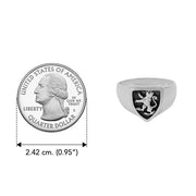 Silver Lion Signet Ring TR1819 - Wholesale Jewelry