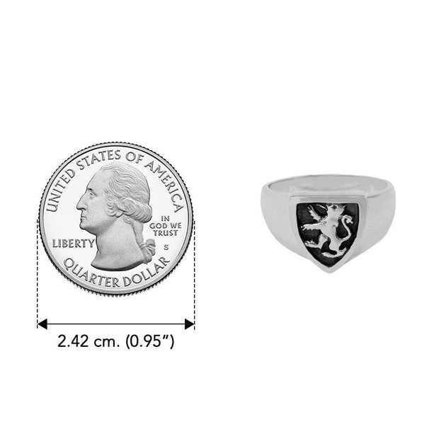 Silver Lion Signet Ring TR1819 - Wholesale Jewelry