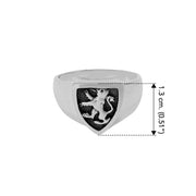 Silver Lion Signet Ring TR1819 - Wholesale Jewelry