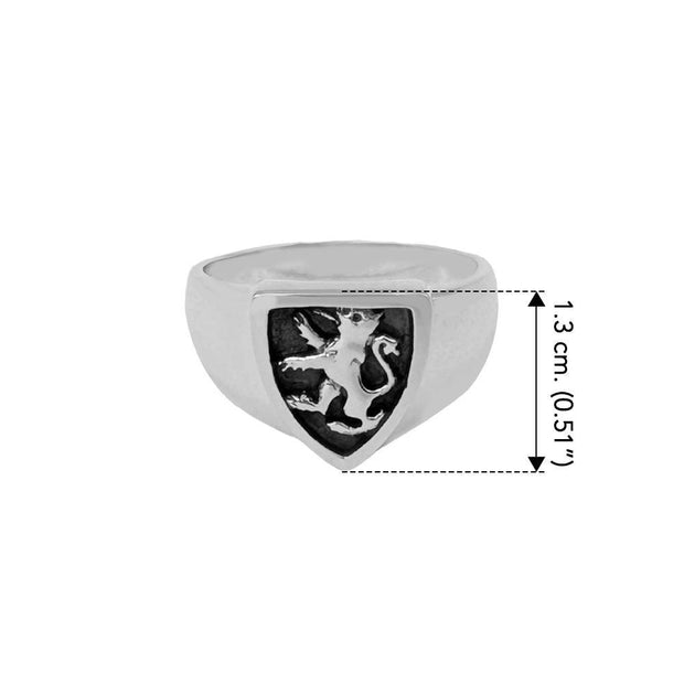 Silver Lion Signet Ring TR1819 - Wholesale Jewelry