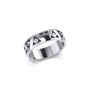 Modern Triangle Silver Ring TR1865 - Wholesale Jewelry