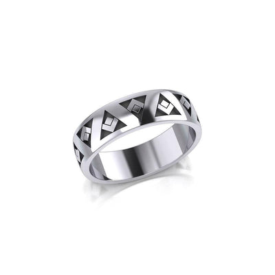 Modern Triangle Silver Ring TR1865 - Wholesale Jewelry