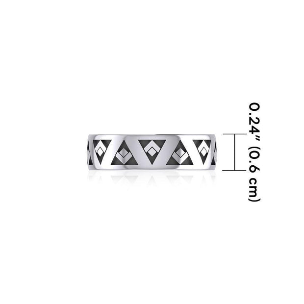 Modern Triangle Silver Ring TR1865 - Wholesale Jewelry