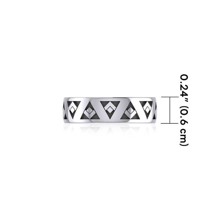 Modern Triangle Silver Ring TR1865 - Wholesale Jewelry