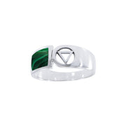 Pride Symbol with Rainbow Color Inlay Silver Ring TR285 - Wholesale Jewelry