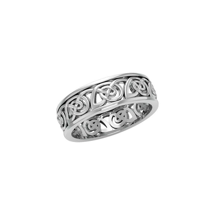 In the circle of life ~ Celtic Knotwork Sterling Silver Ring TR3453 - Wholesale Jewelry