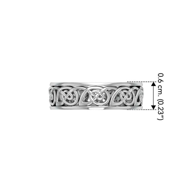 In the circle of life ~ Celtic Knotwork Sterling Silver Ring TR3453 - Wholesale Jewelry