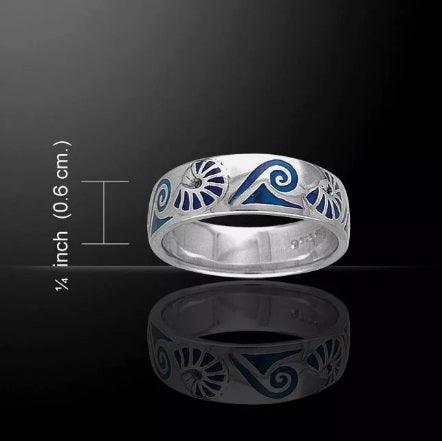 Nautilus and Waves Ring TR3698 - Wholesale Jewelry