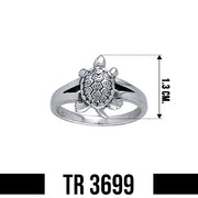 Loggerhead Turtle Sterling Silver Ring TR3699