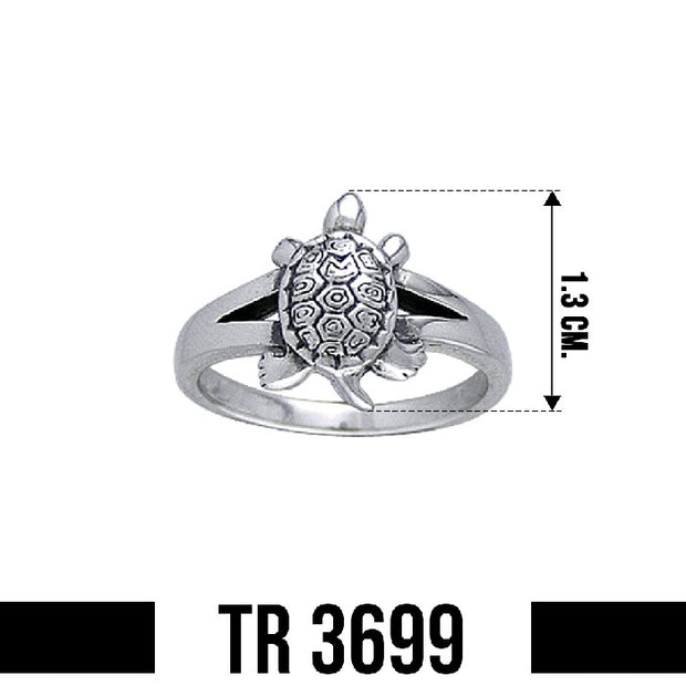 Loggerhead Turtle Sterling Silver Ring TR3699