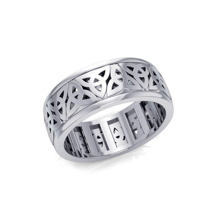 Celtic Knotwork Silver Spinner Ring TR3780 - Wholesale Jewelry