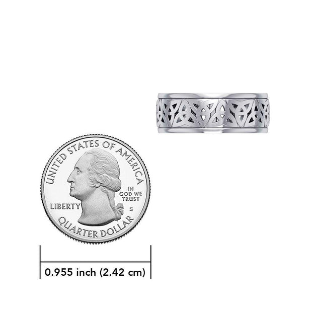 Celtic Knotwork Silver Spinner Ring TR3780 - Wholesale Jewelry