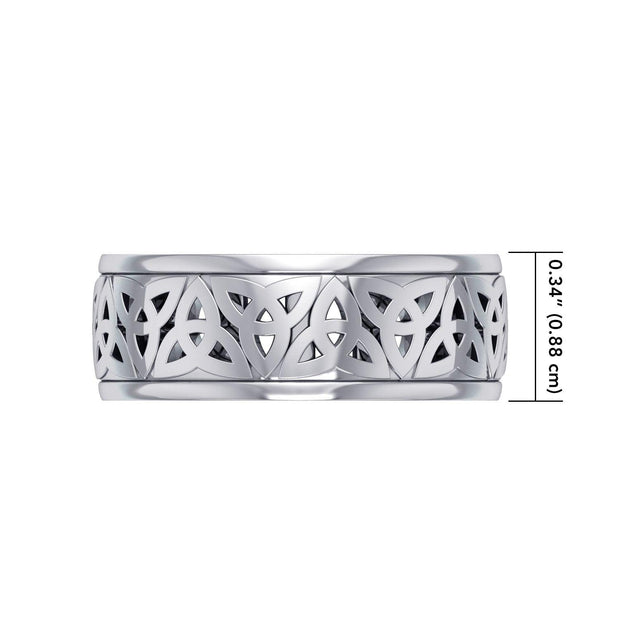 Celtic Knotwork Silver Spinner Ring TR3780 - Wholesale Jewelry