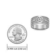 Pentacle with Arrows Sterling Silver Ring TR379