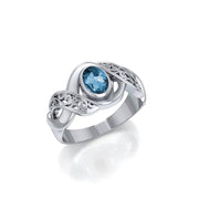 Silver Bold Filigree Ring with Gemstone TR745 - 3A
