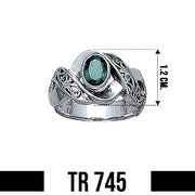 Bold Filigree Sterling Silver Ring with Gemstone TR745 - 3A