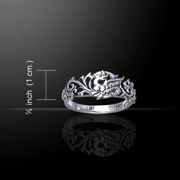 Dragon Scroll Silver Ring TR940 - Wholesale Jewelry