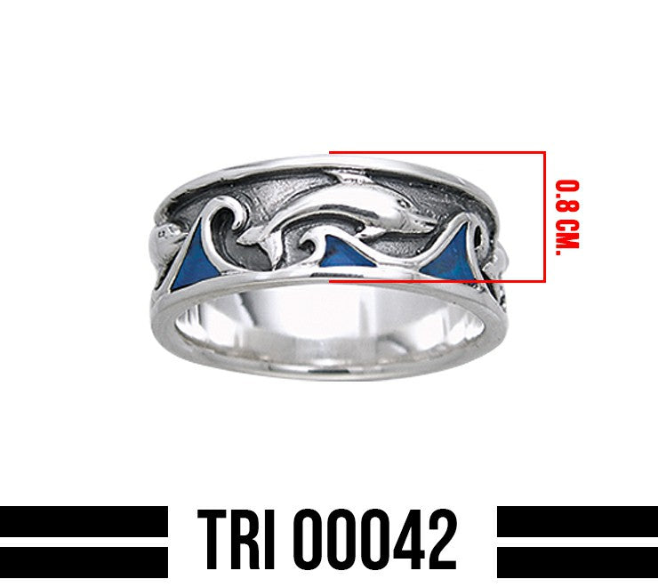 The layful Dolphin Sterling Silver Ring TRI042