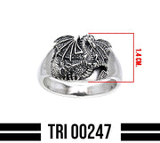 Fantasy Dragon Sterling Silver Ring TRI247