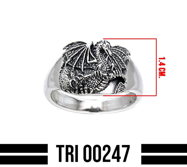 Fantasy Dragon Sterling Silver Ring TRI247