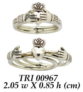 Claddagh Puzzle Sterling Silver Ring TRI967