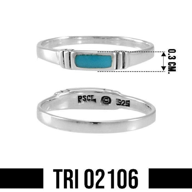 Synthetic turquoise & Silver Ring TRI2106