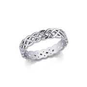 Hollow Celtic Sterling Silver Band Ring TRI071