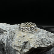 Hollow Celtic Sterling Silver Band Ring TRI071