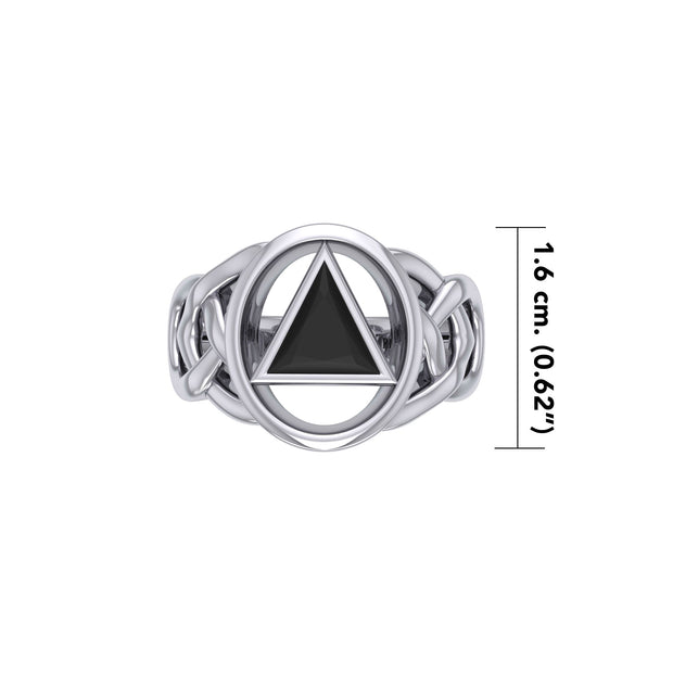 AA Recovery Inlaid Silver Ring TRI1273