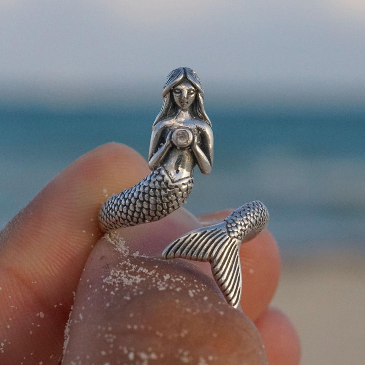 Seek your imagination with the Sea Mermaid ~ Sterling Silver Wrap Ring TRI1328 - Wholesale Jewelry