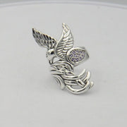 Alighting breakthrough of the Mythical Phoenix ~ Sterling Silver Ring with Gemstone Accents TRI1740