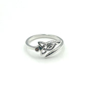 Celtic Motherhood Triquetra or Trinity Knot Sterling Silver Ring With Gem TRI2263