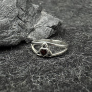 Celtic Trinity Knot Ring With Heart Gemstone TRI2309