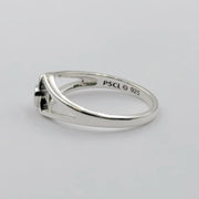Celtic Trinity Knot Ring With Heart Gemstone TRI2309