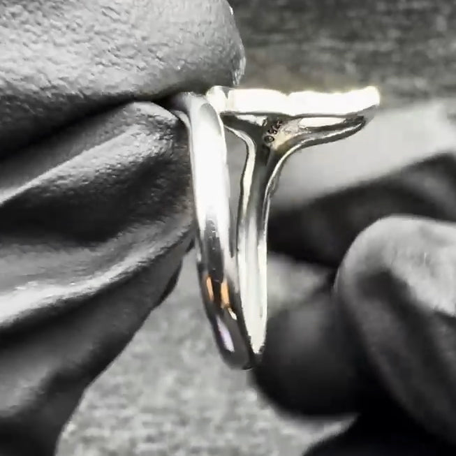 Whale Tail with Heart Wrap Ring TRI2342