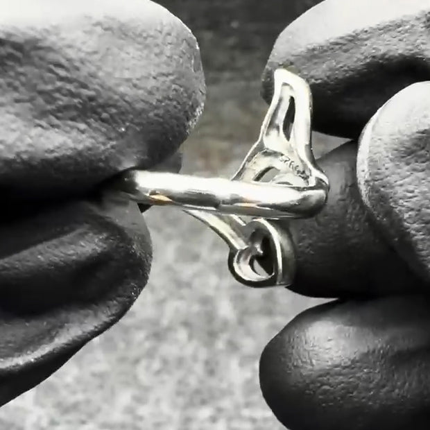Whale Tail with Heart Wrap Ring TRI2342