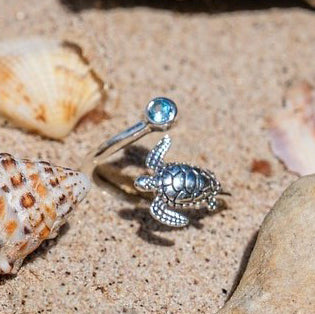 Sea Turtle Sterling Silver with Gemstone TRI2344