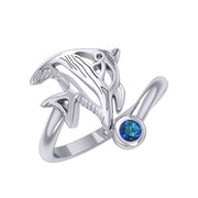 Angel Fish Sterling Silver with Gemstone TRI2345 - Jewelry