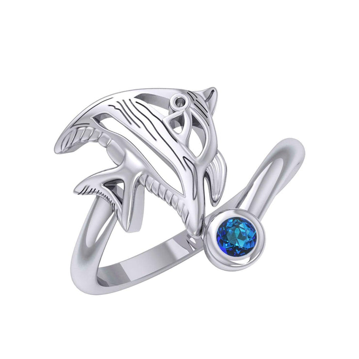 Angel Fish Sterling Silver with Gemstone TRI2345 - Jewelry