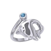 Tropical Angel Fish Sterling Silver with Gemstone TRI2347 - DiveSilver Jewelry