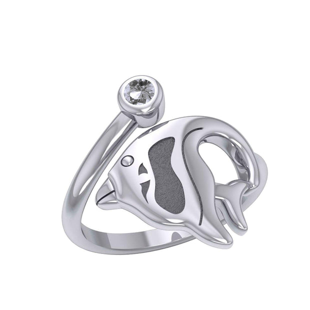 Tropical Angel Fish Sterling Silver with Gemstone TRI2347 - DiveSilver Jewelry