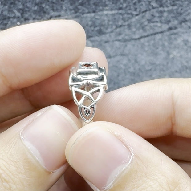 Muladhara Root Chakra with Celtic Designs Sterling Silver Ring TRI2351