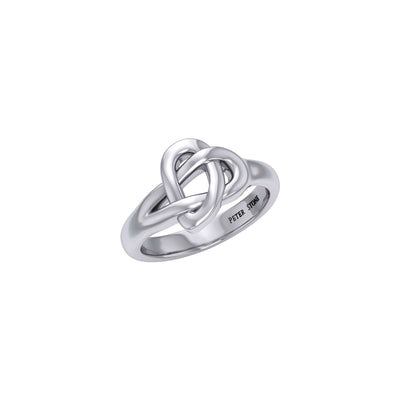 Peter Stone Jewelry Sterling Silver Celtic Heart Ring - Timeless Elegance and Symbolic Beauty for Your Fingers TRI2418
