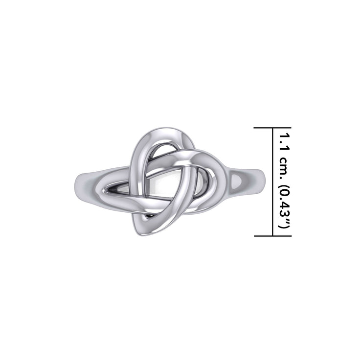 Peter Stone Jewelry Sterling Silver Celtic Heart Ring - Timeless Elegance and Symbolic Beauty for Your Fingers TRI2418