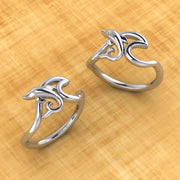 Dolphin with Wave Silver Ring TRI2431